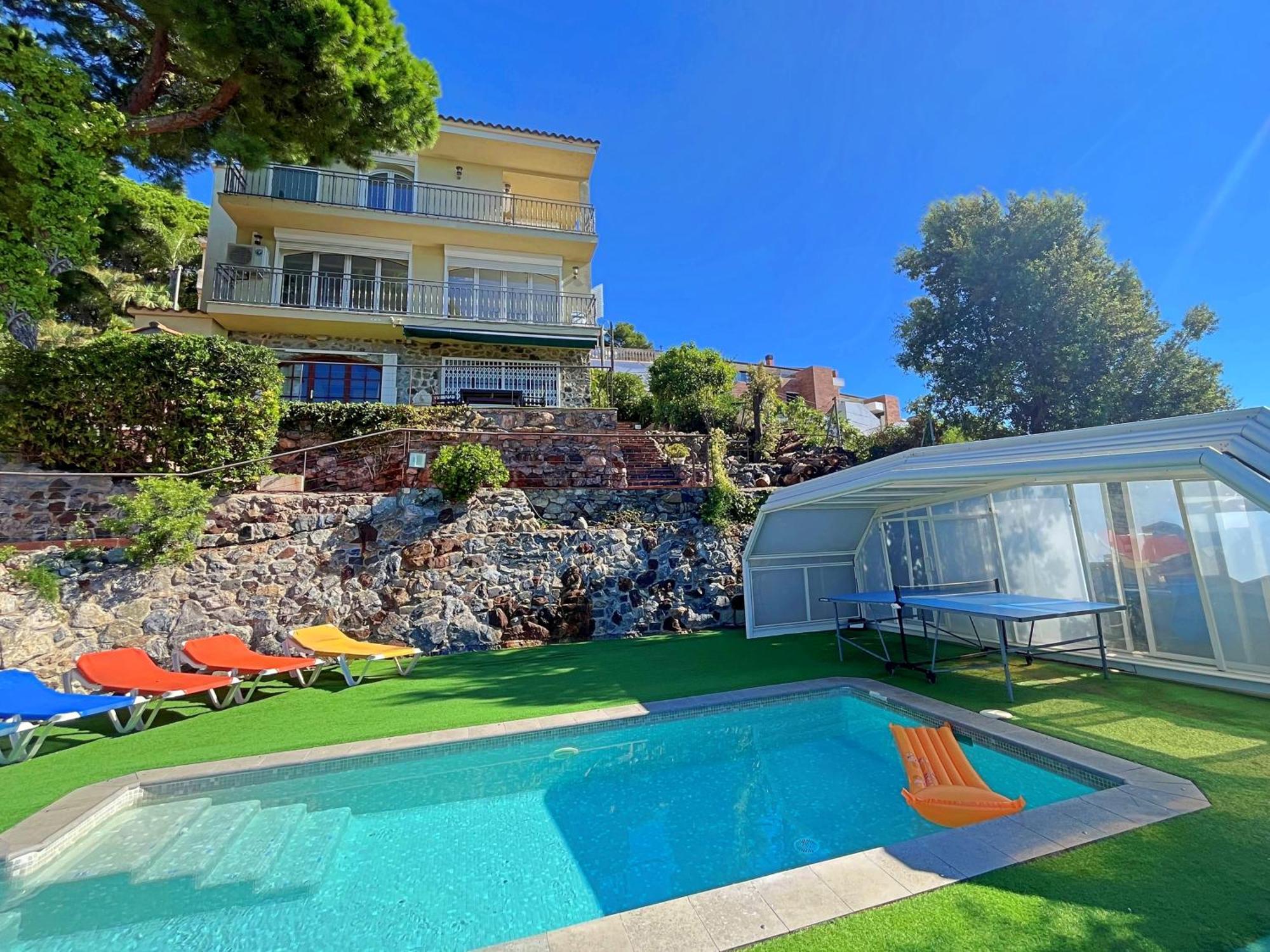 Villa Con Piscina Privada Climatizada 29ºc Santa Susanna Extérieur photo